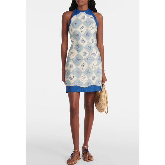 Alemais Pia printed linen minidress US 2 - Picture 2 of 10